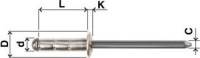 Hliníkové vícedílné nýty 4,8x15mm (balení 500 ks) 553481503