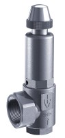 Rohový pojistný ventil z nerezové oceli, pro páru DN15, závity 1/2 "-1/2", nastavitelný do 25 bar